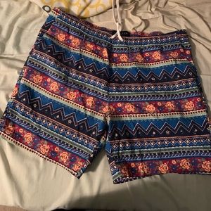 Mens floral drawstring shorts